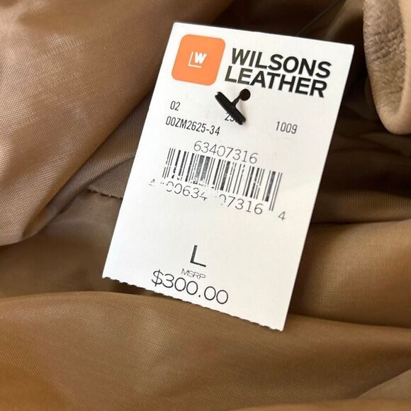 NWT Vtg Pelle Studio Wilsons Leather Jacket tan Sz L Butter soft lined - Picture 9 of 11
